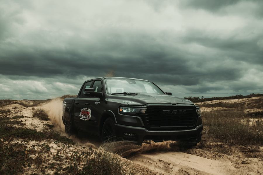 Pickup truck in the dunes